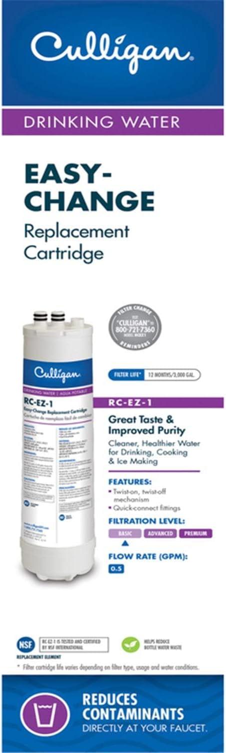 imageCulligan IC 3 EZChange Inline Icemaker and Refrigerator Filtration System with Filter 500 Gallon  WhiteEZ1 Good Filtration