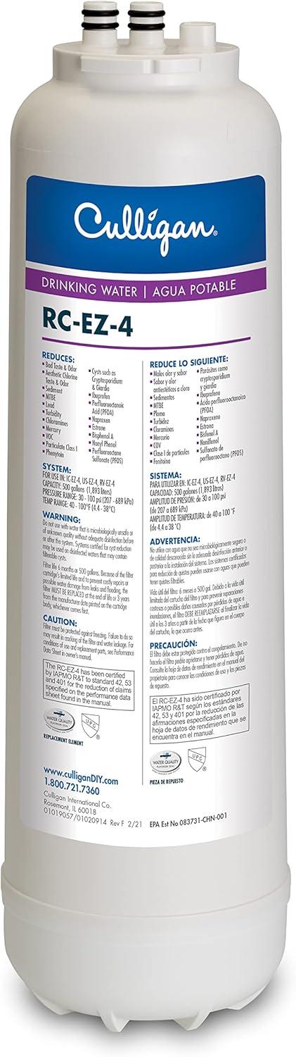 imageCulligan IC 3 EZChange Inline Icemaker and Refrigerator Filtration System with Filter 500 Gallon  WhiteEZ4 Best Filtration