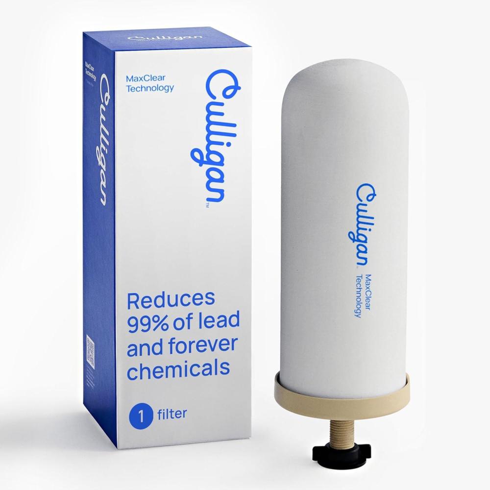 imageCulligan MaxClear 7 Gravity Water Filter Replacement Compatible with ProOne ampamp Berkey Water Filter Systems Ceramic ampamp Carbon Filter NSFANSI Certified Reduce Total PFAS Microplastics ampamp Lead 2Pack1 Pack