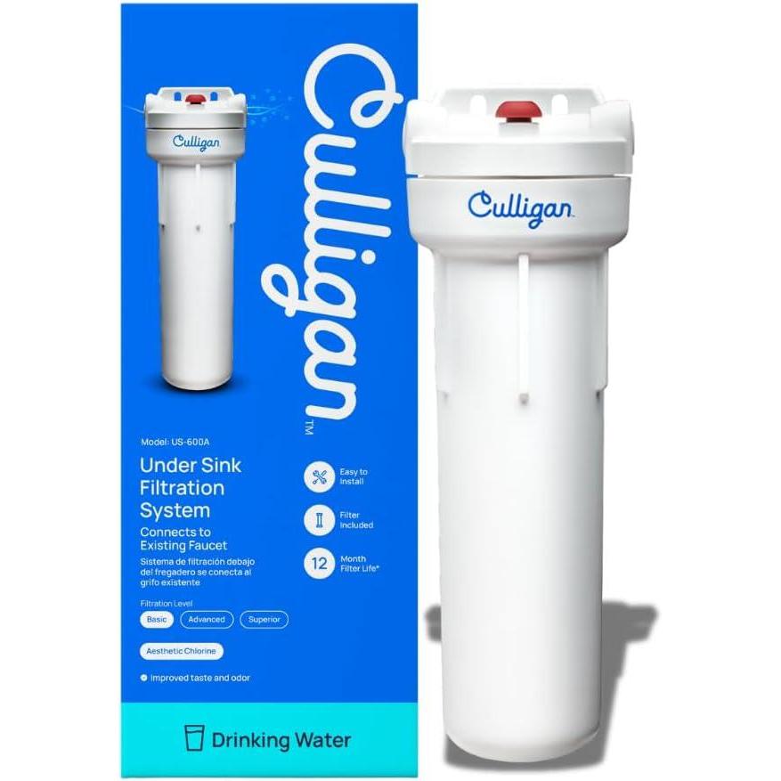 imageCulligan US600A UnderSink Water Filtration System  Water Filter Reduces Chlorine Taste ampamp Odor  Includes D20A Cartridge Mounting Hardware ampamp Wrench  1000 Gallon CapacityUS600A
