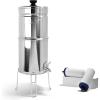 imageProOne Traveler StainlessSteel Gravity Filter System 225Gallon Water Capacity Countertop Water Dispenser for Home ampamp Travel with One 5 Filter ampamp Wire Stand Independently Tested Proven to ReduceTwo 7 Filter