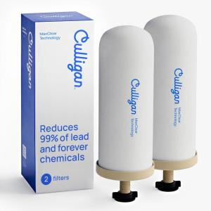 Culligan MaxClear 7” Gravity Water Filter Replacement Compatible with ProOne & Berkey Water Filter Systems, Ceramic & Carbon Filter NSF/ANSI Certified, Reduce Total PFAS, Microplastics & Lead, 2-Pack(2 Pack)