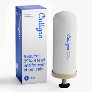 Culligan MaxClear 7” Gravity Water Filter Replacement Compatible with ProOne & Berkey Water Filter Systems, Ceramic & Carbon Filter NSF/ANSI Certified, Reduce Total PFAS, Microplastics & Lead, 2-Pack(1 Pack)