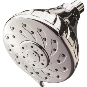 Culligan Wall-Mounted Showerhead with Anti-Clog Rubber Spray Nozzles, 1.2 GPM, 140 GALLONS/6 Months – Chrome