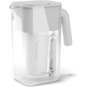Culligan with ZeroWater Technology 10-Cup Water Filter Pitcher – Includes 5-Stage Advanced Water Filter, IAPMO Certified to Reduce Lead, Total PFAS (Forever Chemicals), Mercury, Fluoride, and Chlorine(10-Cup Pitcher)