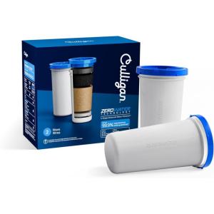 Culligan with ZeroWater Technology 12-Cup Water Filter Pitcher – Includes 5-Stage Advanced Water Filter, IAPMO Certified to Reduce Lead, Total PFAS (Forever Chemicals), Mercury, Fluoride, and Chlorine(2 Pack Filters)